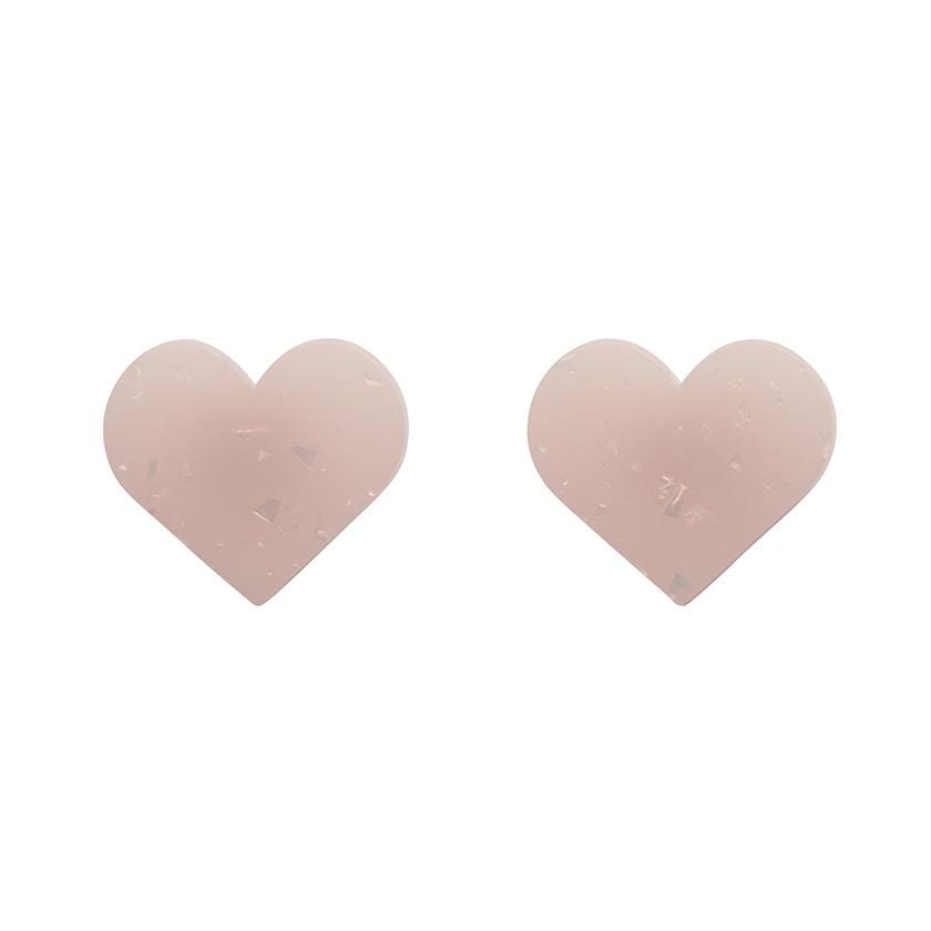 Erstwilder Essentials Heart Solid Glitter Stud Earrings - Pink EE0005-G2100