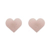 Heart Solid Glitter Stud Earrings - Pink