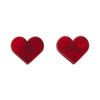 Erstwilder Essentials Heart Textured Resin Stud Earrings - Red EE0005-RI1000