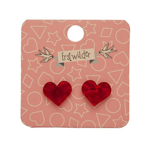 Erstwilder Essentials Heart Textured Stud Earrings - Red EE0005-RI1001