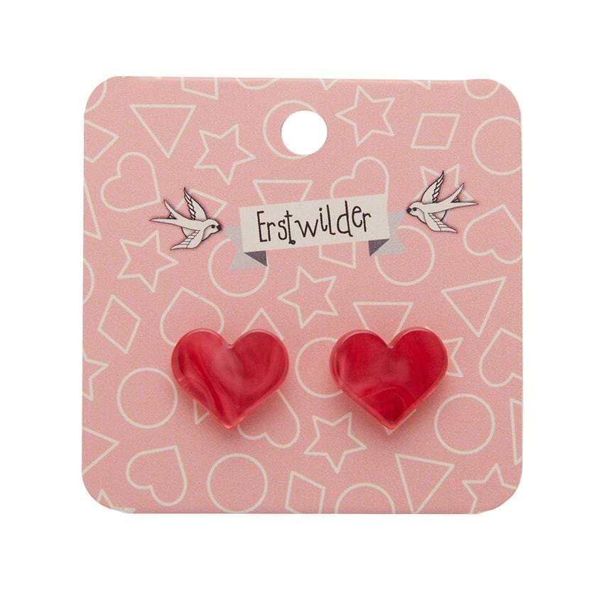 Erstwilder Essentials Heart Textured Resin Stud Earrings - Pink EE0005-RI2000