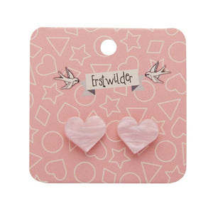 Erstwilder Essentials Heart Textured Resin Stud Earrings - Light Pink EE0005-RI2100