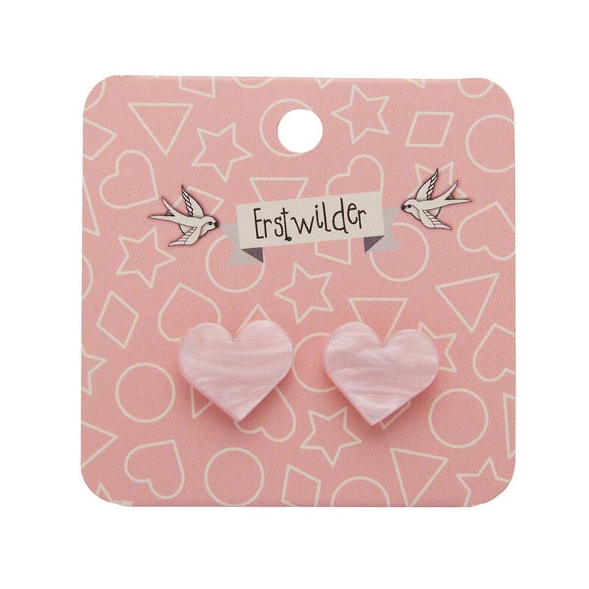 Erstwilder Essentials Heart Textured Resin Stud Earrings - Light Pink EE0005-RI2100