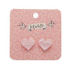 Heart Textured Resin Stud Earrings - Light Pink
