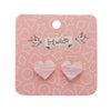 Heart Textured Resin Stud Earrings - Light Pink