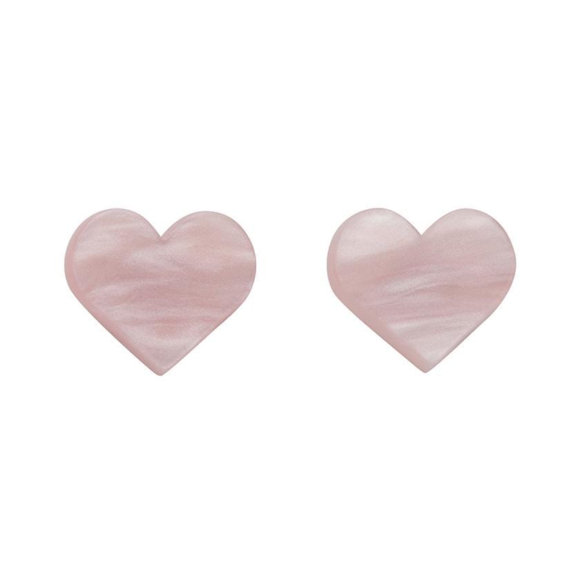 Erstwilder Essentials Heart Textured Resin Stud Earrings - Light Pink EE0005-RI2100