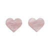 Heart Textured Resin Stud Earrings - Light Pink