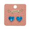 Erstwilder Essentials Heart Textured Resin Stud Earrings - Blue EE0005-RI3000