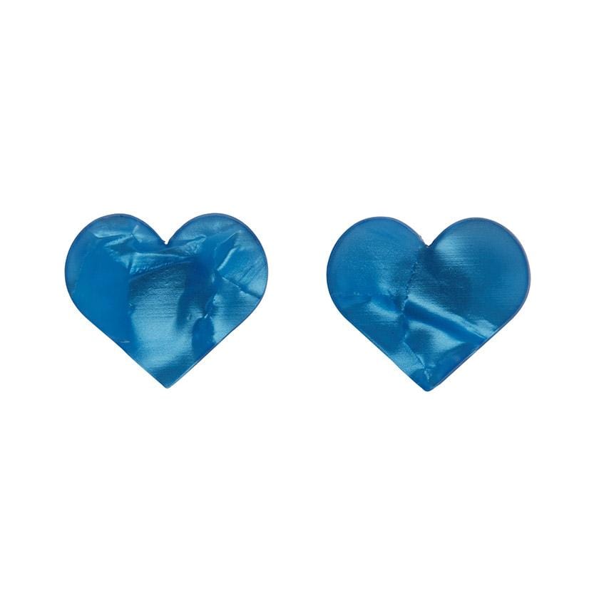 Erstwilder Essentials Heart Textured Resin Stud Earrings - Blue EE0005-RI3000