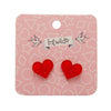 Erstwilder Essentials Heart Glitter Resin Stud Earrings - Red EE0005-SG1000