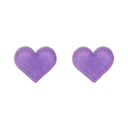 Erstwilder Essentials Heart Glitter Resin Stud Earrings - Lavender EE0005-SG5100