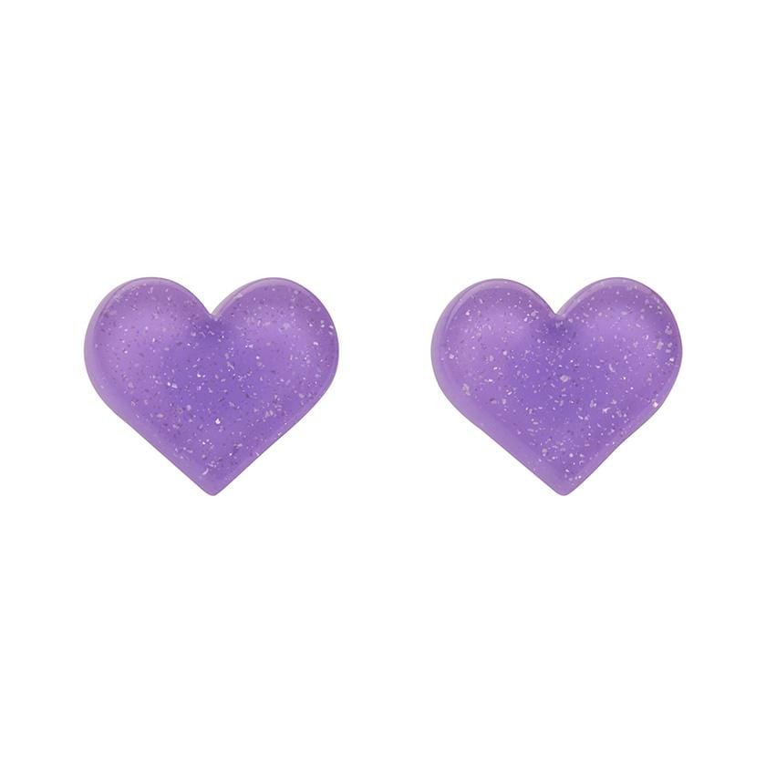 Erstwilder Essentials Heart Glitter Resin Stud Earrings - Lavender EE0005-SG5100