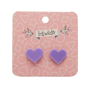 Erstwilder Essentials Heart Solid Resin Stud Earrings - Lavender EE0005-SO5100