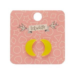 Erstwilder Essentials Crescent Moon Bubble Resin Stud Earrings - Yellow EE0006-BU6000