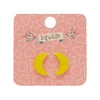 Crescent Moon Bubble Resin Stud Earrings - Yellow