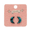 Erstwilder Essentials Crescent Moon Chunky Glitter Resin Stud Earrings - Teal EE0006-CG4400