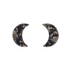 Crescent Moon Chunky Glitter Resin Stud Earrings - Gold