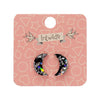 Erstwilder Essentials Crescent Moon Chunky Glitter Resin Stud Earrings - Holographic Silver EE0006-CG0272