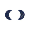 Erstwilder Essentials Crescent Moon Solid Glitter Resin Stud Earrings - Dark Blue EE0006-G3100