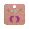 Erstwilder Essentials Crescent Moon Solid Glitter Resin Stud Earrings - Purple EE0006-G5000