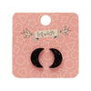 Erstwilder Essentials Crescent Moon Solid Glitter Resin Stud Earrings - Black EE0006-G7000