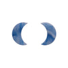 Crescent Moon Marble Resin Stud Earrings - Blue