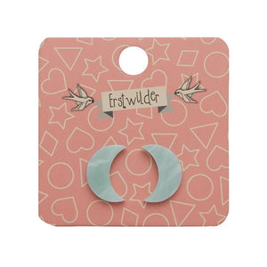 Erstwilder Essentials Crescent Moon Marble Resin Stud Earrings - Mint EE0006-MA4300
