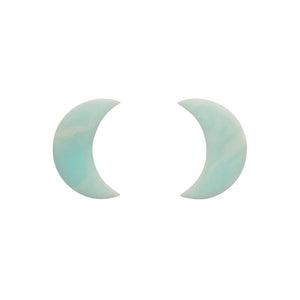 Erstwilder Essentials Crescent Moon Marble Resin Stud Earrings - Mint EE0006-MA4300