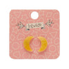 Erstwilder Essentials Crescent Moon Marble Resin Stud Earrings - Yellow EE0006-MA6000