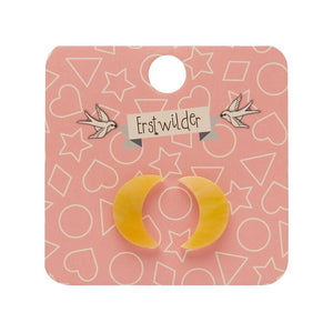 Erstwilder Essentials Crescent Moon Marble Resin Stud Earrings - Yellow EE0006-MA6000
