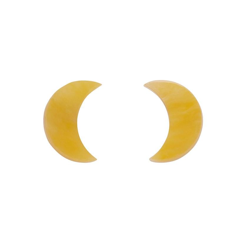 Erstwilder Essentials Crescent Moon Marble Resin Stud Earrings - Yellow EE0006-MA6000