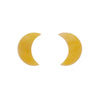 Crescent Moon Marble Resin Stud Earrings - Yellow