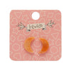Crescent Moon Marble Resin Stud Earrings - Orange