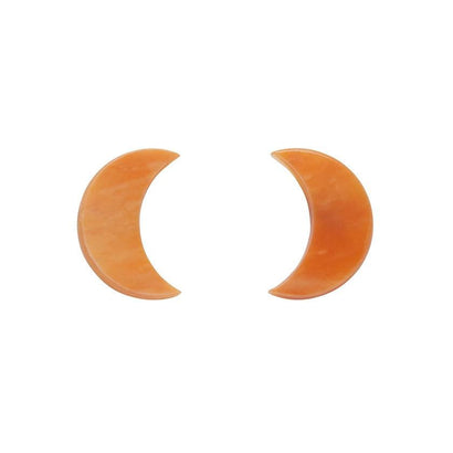Erstwilder Essentials Crescent Moon Marble Resin Stud Earrings - Orange EE0006-MA6100