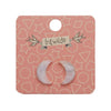 Erstwilder Essentials Crescent Moon Marble Resin Stud Earrings - White EE0006-MA8000