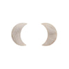 Crescent Moon Marble Resin Stud Earrings - White