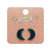Erstwilder Essentials Crescent Moon Ripple Glitter Resin Stud Earrings - Emerald EE0006-RG4100