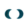Erstwilder Essentials Crescent Moon Ripple Glitter Resin Stud Earrings - Emerald EE0006-RG4100