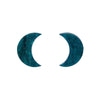 Crescent Moon Ripple Glitter Resin Stud Earrings - Emerald