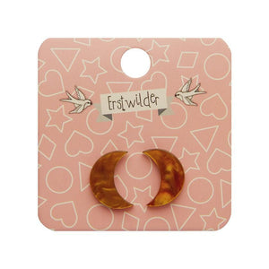 Erstwilder Essentials Crescent Moon Ripple Resin Stud Earrings - Gold EE0006-RI6500