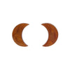 Crescent Moon Ripple Resin Stud Earrings - Gold