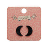 Crescent Moon Ripple Resin Stud Earrings - Black