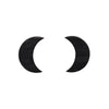 Crescent Moon Ripple Resin Stud Earrings - Black