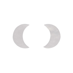 Erstwilder Essentials Crescent Moon Ripple Resin Stud Earrings - White EE0006-RI8000