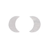 Crescent Moon Ripple Resin Stud Earrings - White