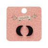 Erstwilder Essentials Crescent Moon Glitter Resin Stud Earrings - Black EE0006-SG7000