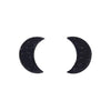 Erstwilder Essentials Crescent Moon Glitter Resin Stud Earrings - Black EE0006-SG7000