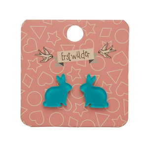 Erstwilder Essentials Bunny Bubble Resin Stud Earrings - Teal EE0007-BU4400