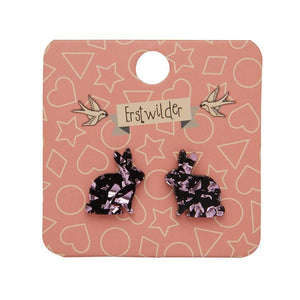 Erstwilder Essentials Bunny Chunky Glitter Resin Stud Earrings - Pink EE0007-CG2000