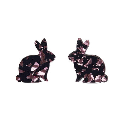 Erstwilder Essentials Bunny Chunky Glitter Resin Stud Earrings - Pink EE0007-CG2000